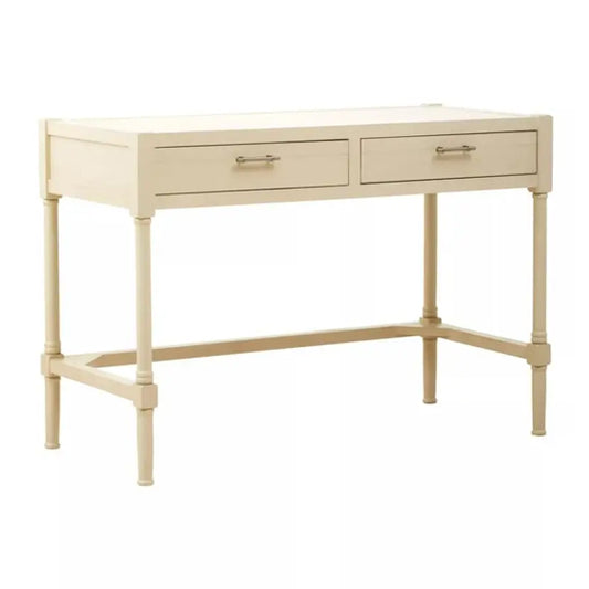 Heritage Wooden Computer Desk With Two Drawers In Antique Pearl