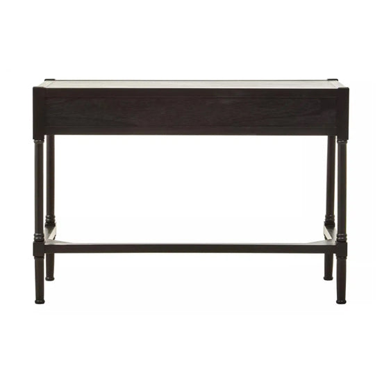 Heritage Wooden Computer Desk With Two Drawers In Black