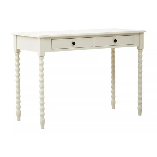Heritage Wooden Computer Desk With Two Drawers In Ivory