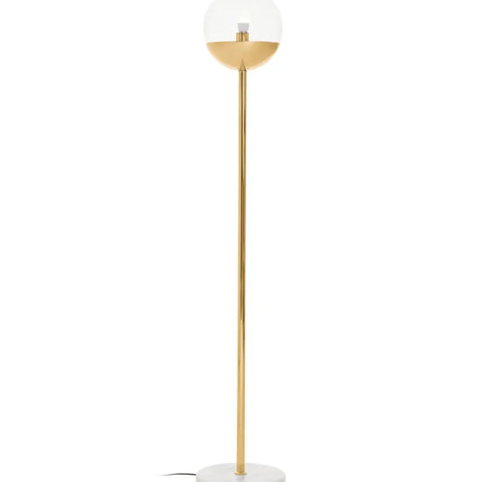 Revive 1 Light Clear Glass Shade Floor Lamp In Gold