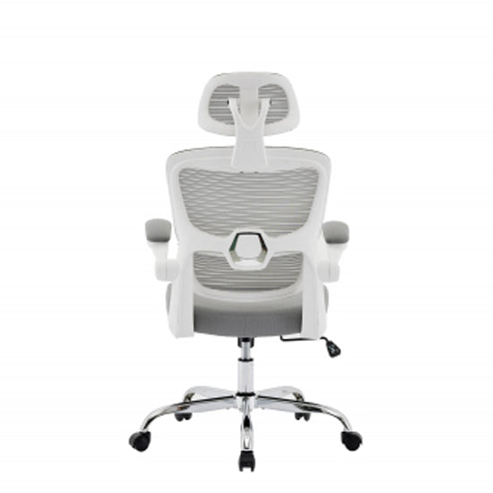 Supreme Mesh Home And Office Chair In Grey And White