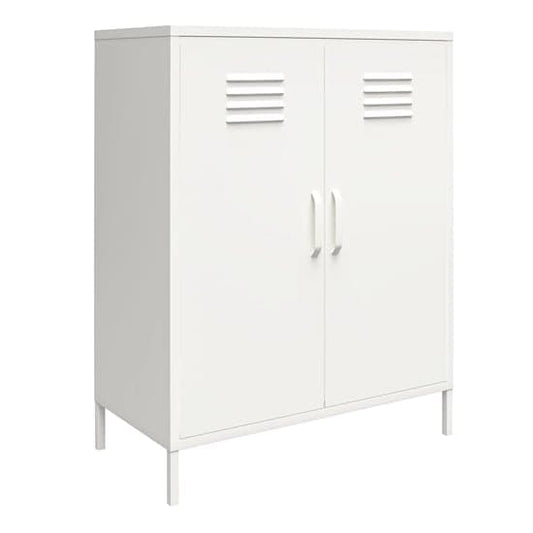 Mission District Metal Storage Cabinet With 2 Doors In White