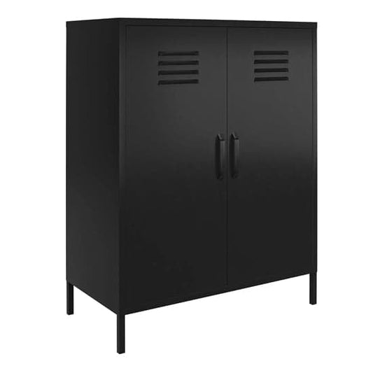Mission District Metal Storage Cabinet With 2 Doors In Black