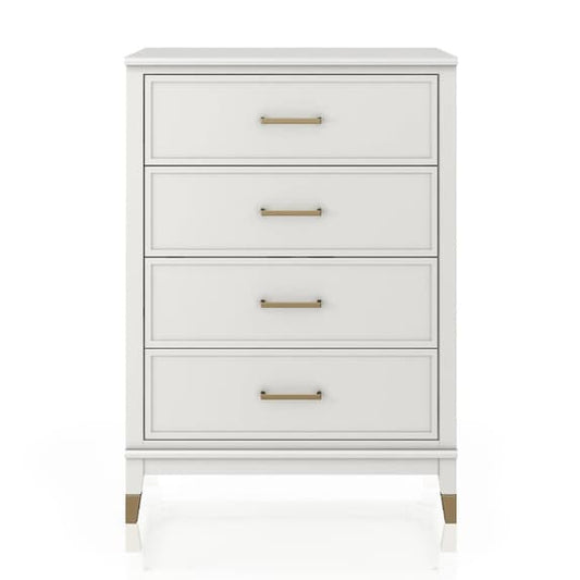 Westerleigh Wooden Chest Of 4 Drawers In White