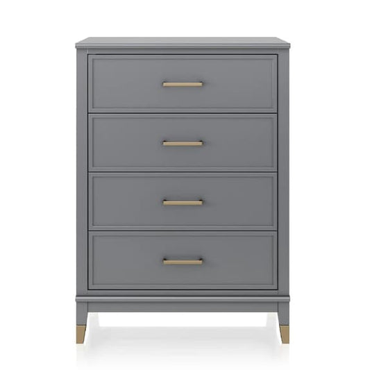 Westerleigh Wooden Chest Of 4 Drawers In Graphite Grey