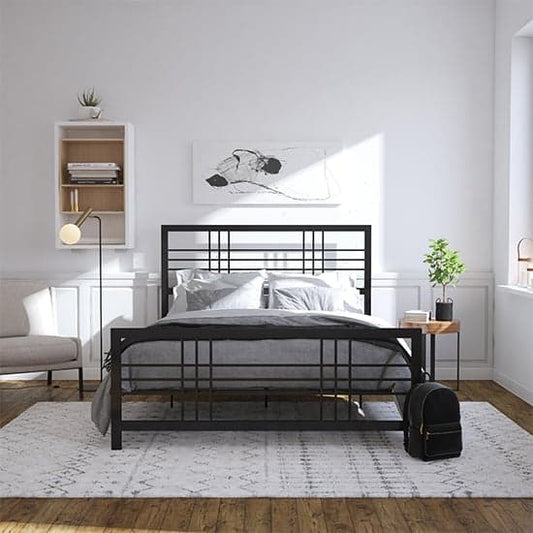 Burbank Metal King Size Bed In Black