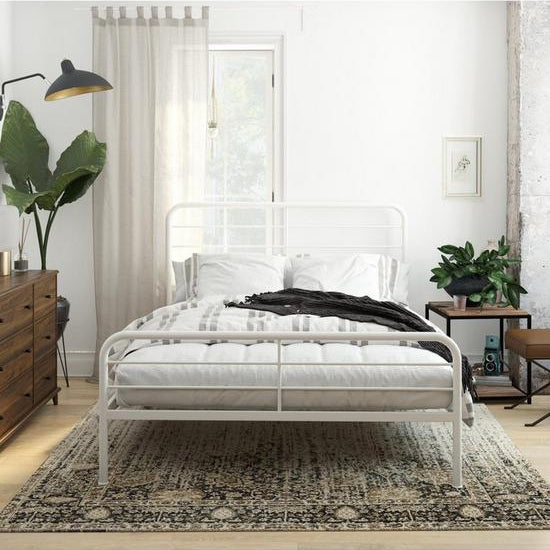Millie Metal King Size Bed In White