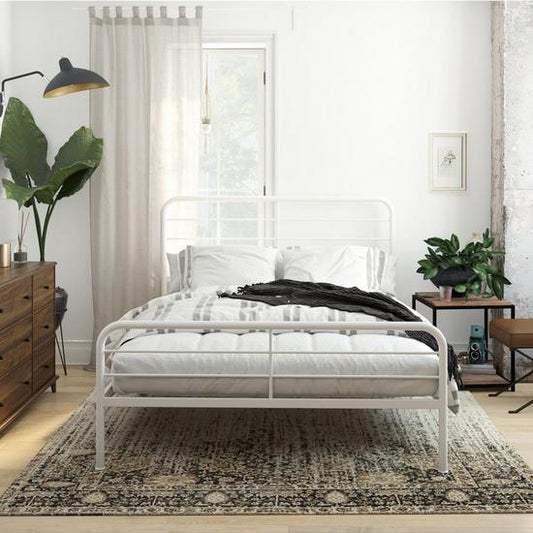 Millie Metal King Size Bed In White