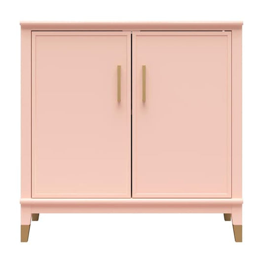 Westerleigh Wooden Storage Cabinet With 2 Doors In Pale Pink