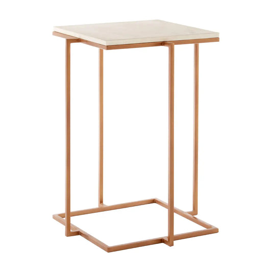 Shalimar Marble Side Table With Gold Finish Legs