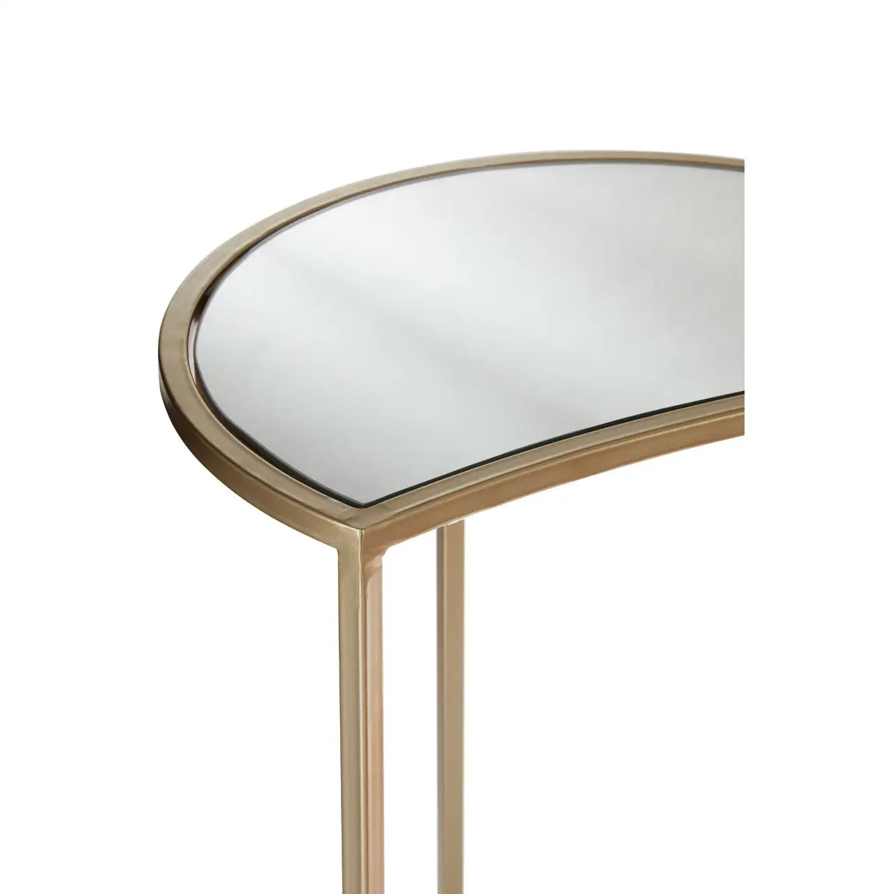 Avantis Mirrored Set of 2 Nesting Side Tables With Champagne Frame