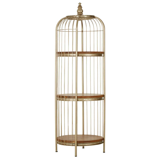 Mantis Metal 3 Tier Shelving Unit In Champagne Gold
