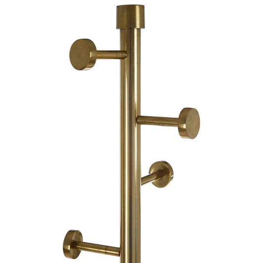 Hawkes Metal Coat Stand In Antique Brass With Stone Base