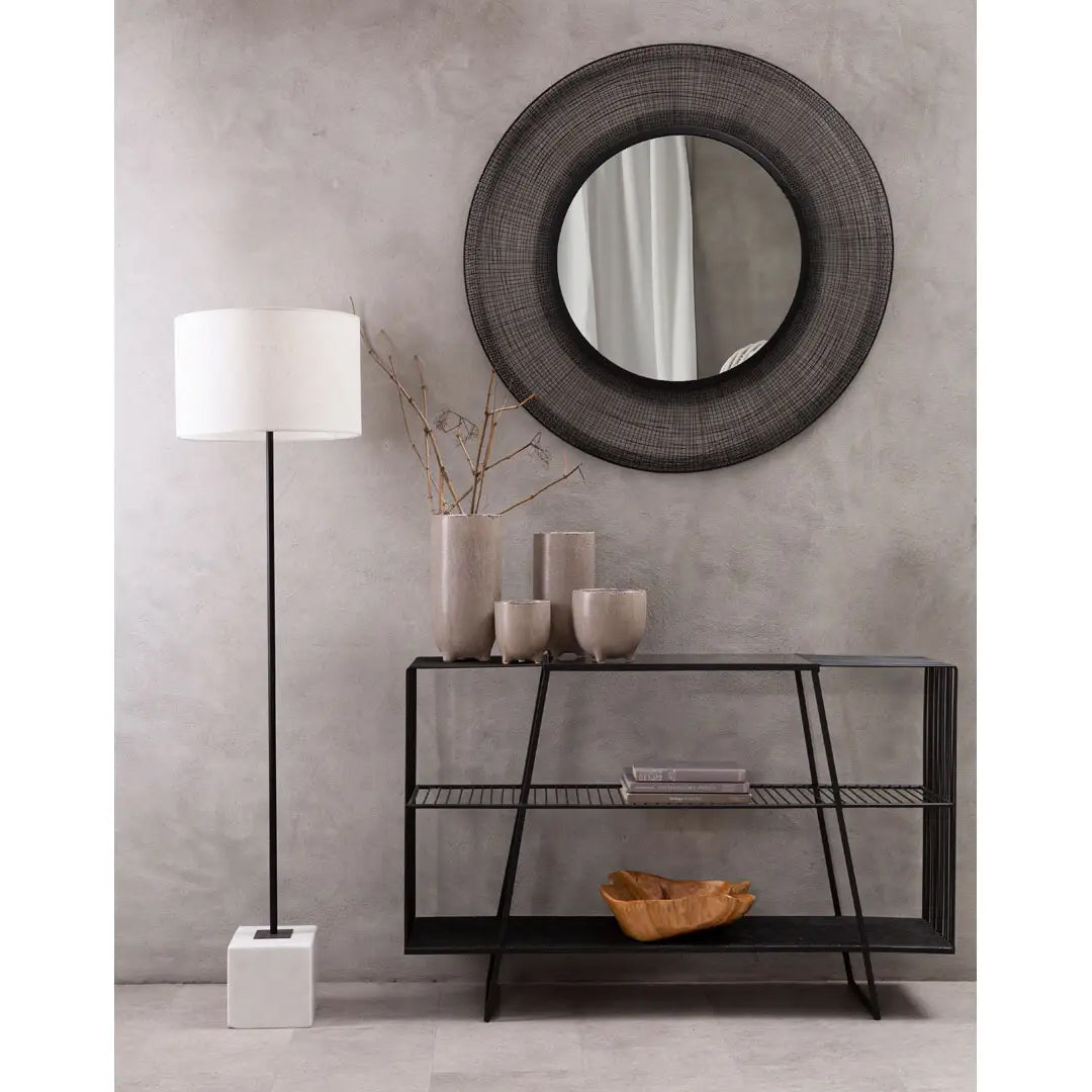 Trento Circular Wall Mirror With Metallic Frame