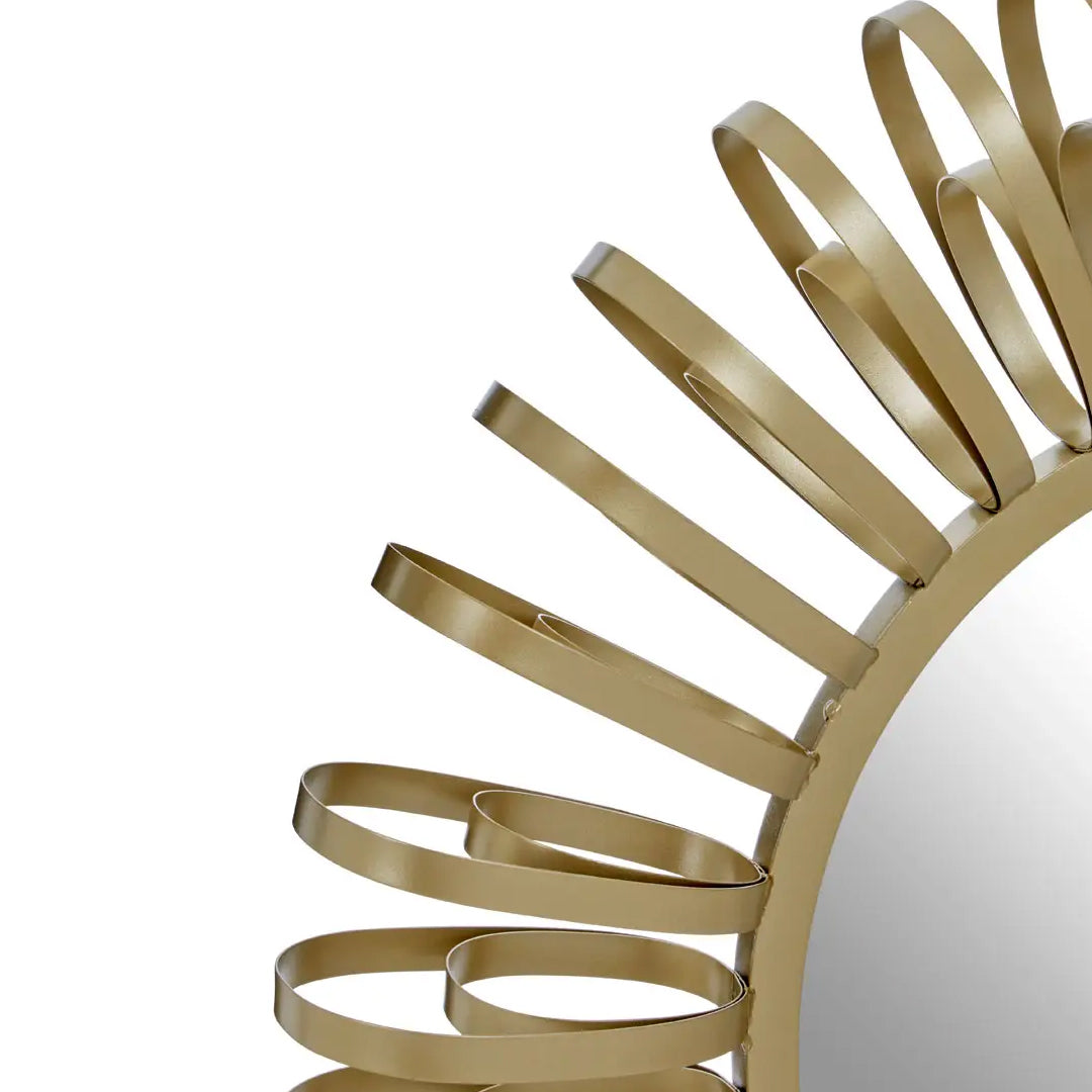 Trento Multi Ring Design Wall Mirror In Gold With Openwork Frame
