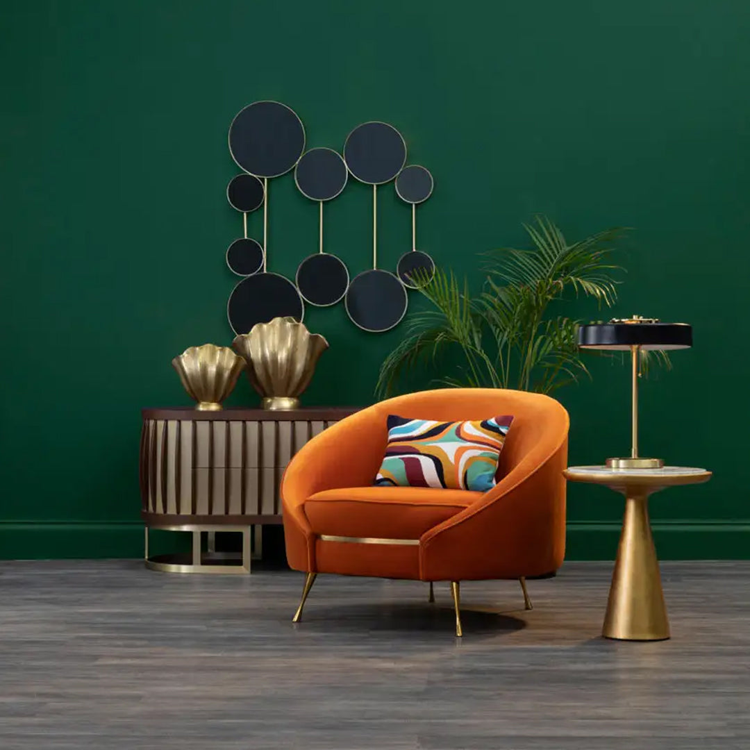 Trento Gold Multi Circle Wall Mirror With Touch Of Whimsical Accent
