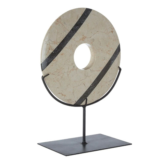 Sura Marble Sculpture In Cream With Beige And Grey