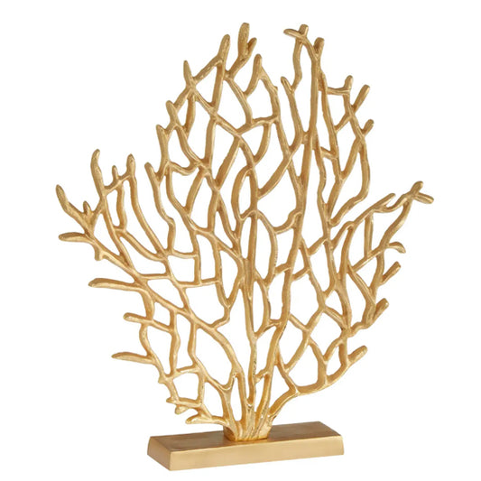 Prato Small Cast Aluminium Coral Sculpture In Gold
