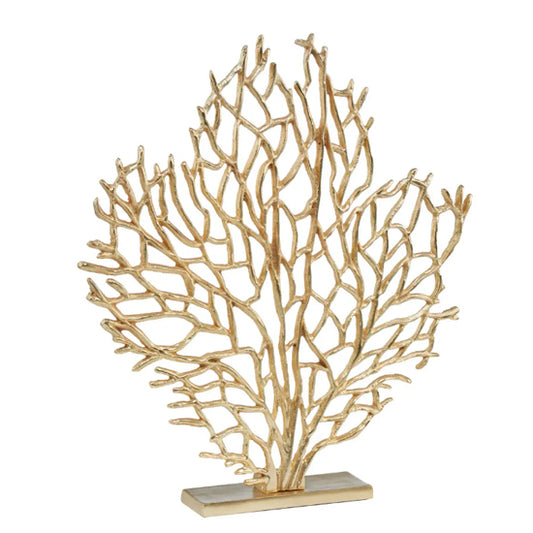 Prato Large Cast Aluminium Coral Sculpture In Gold