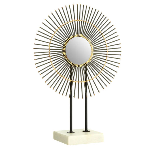 Mirano Large Metal Quill Sculpture In Gold With White Marble Base
