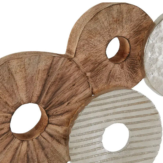 Elementi Mango Wood 7 Discs Wooden Sculpture In Natural