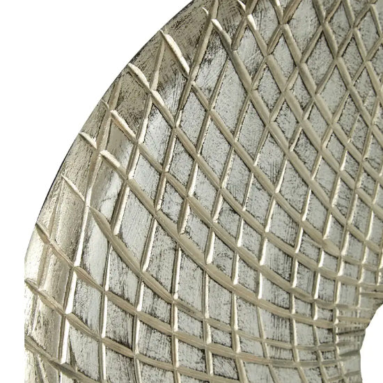 Elementi Round Wooden Disc Sculpture In Silver