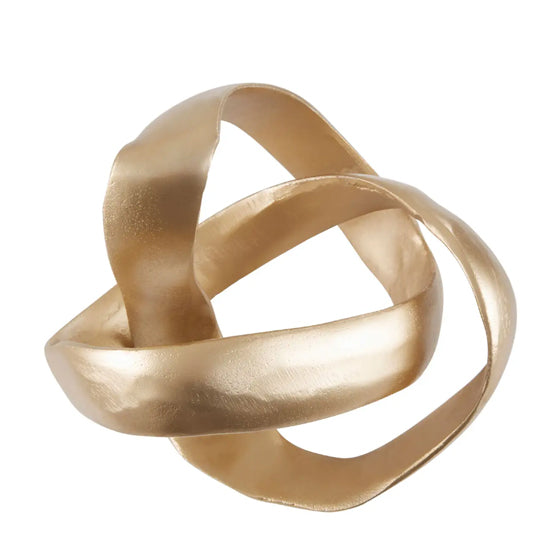 Prato Cast Aluminium Knot Sculpture In Gold