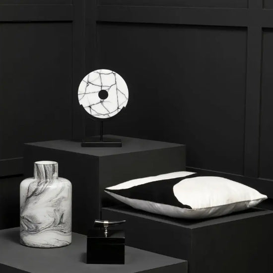 Marmara Marble Sculpture In Black And White