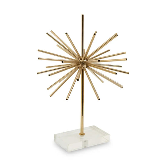 Milton Metal Sculpture In Gold With Clear Plastic Base