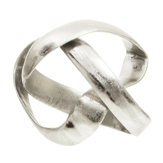 Prato Cast Aluminium Knot Sculpture In Silver