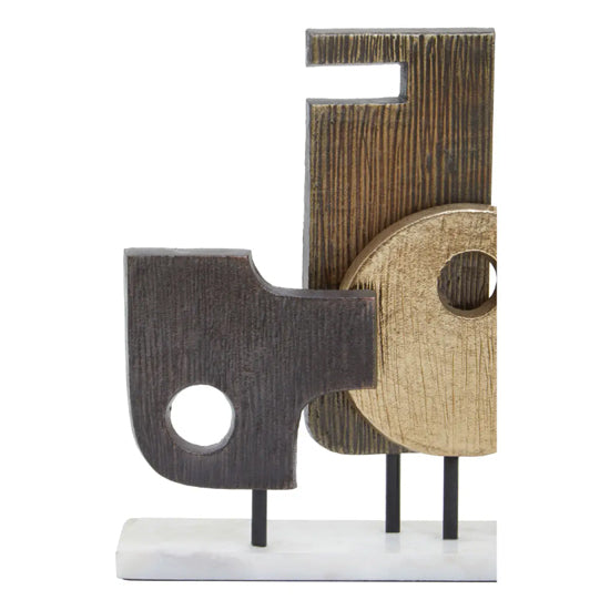 Simbolo Large Metal Sculpture In Assorted Colour With Marble Base