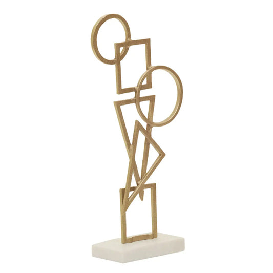 Simbolo Metal Sculpture In Gold With Marble Base