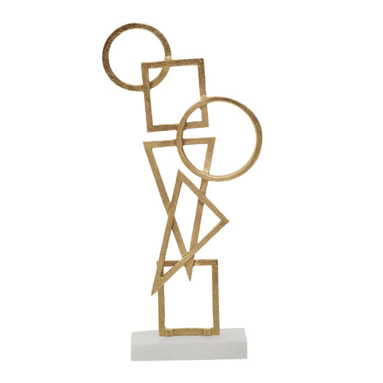 Simbolo Metal Sculpture In Gold With Marble Base