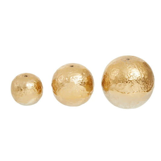 Dion Aluminium Set Of 3 Deco Balls In Gold