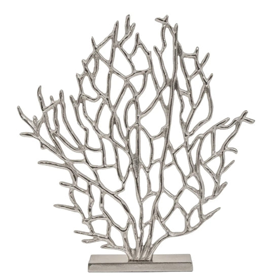 Prato Cast Aluminium Small Tree Sculpture In Nickel