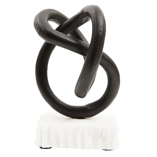 Mirano Metal Knot Sculpture In Matt Black
