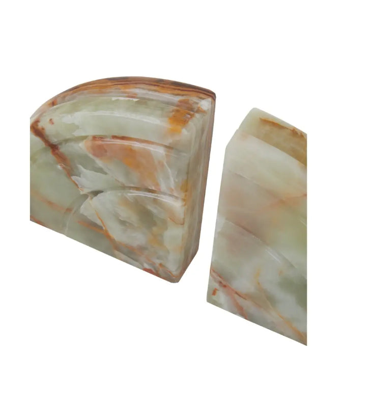 Oleena Onyx Stone Set Of 2 Bookends In Natural