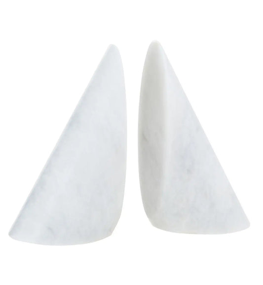 Salmo Marble Set Of 2 Bookends In White