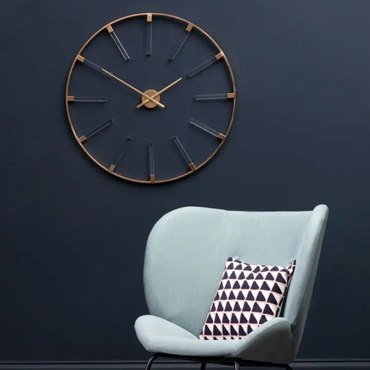 Beauly Metal Round Wall Clock In Gold