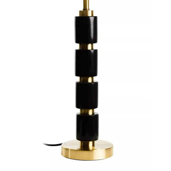 Nula White Shade Table Lamp With Black And Gold Base