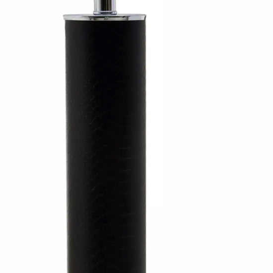 Hanah Black Snake Leather Effect Shade Table Lamp With Chrome Base