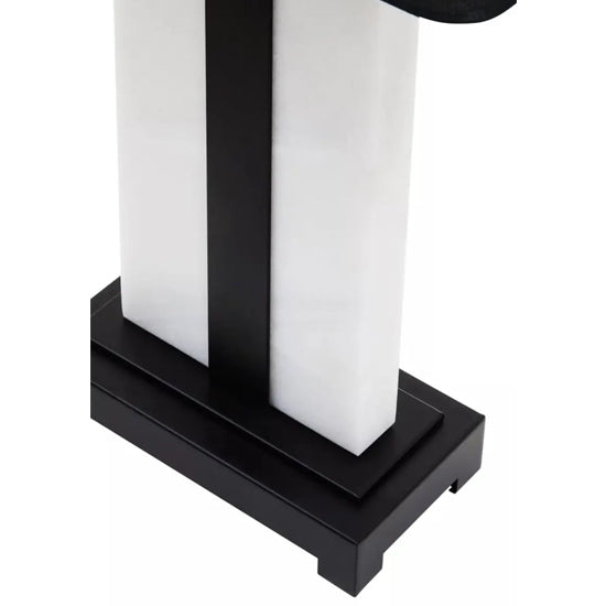 Elvie Black Fabric Shade Table Lamp With White Marble Base