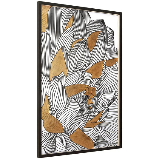 Modello Framed Botanical Wall Art In Bold Gold And Black Tones