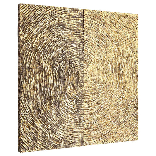 Modello Wood Carving Wall Art In Gold