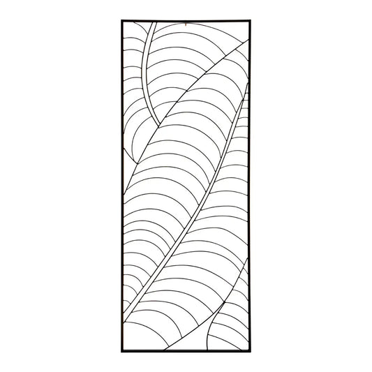 Trento Small Metal Leaf Design Wall Art In Black