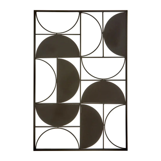 Trento Metal Semicircle Wall Art In Black