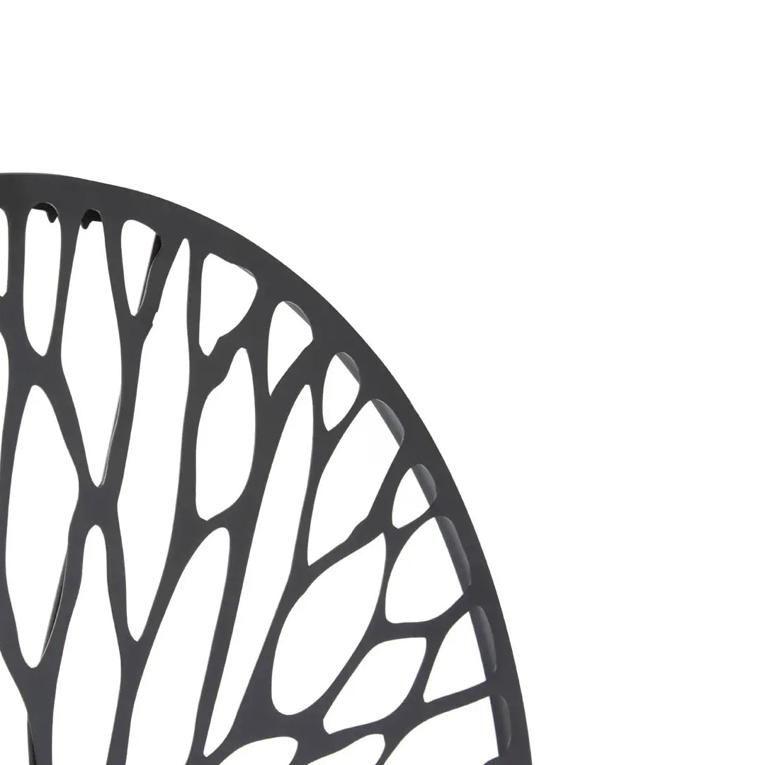 Trento Small Metal Floral Design Wall Art In Black