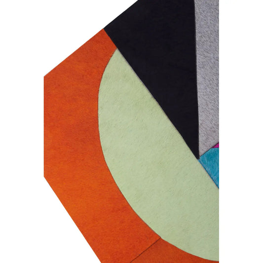 Safira Genunie Leather Abstract Wall Art In Multicolour
