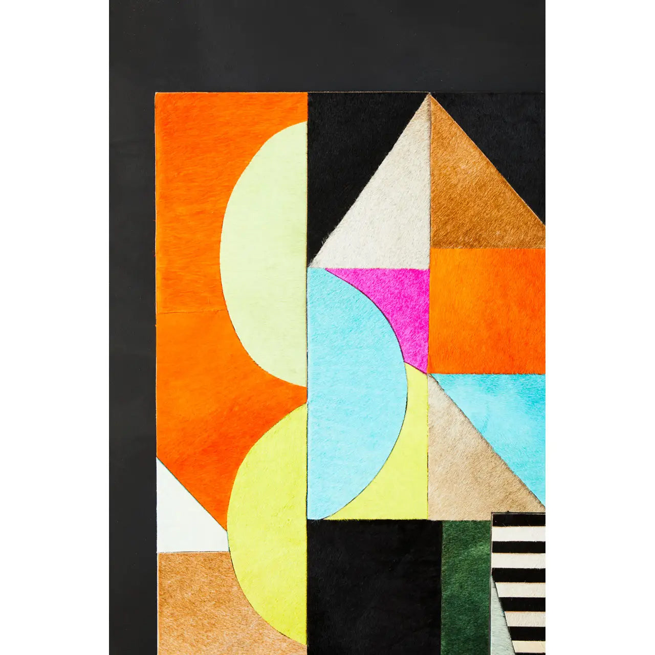 Safira Genunie Leather Abstract Wall Art In Multicolour