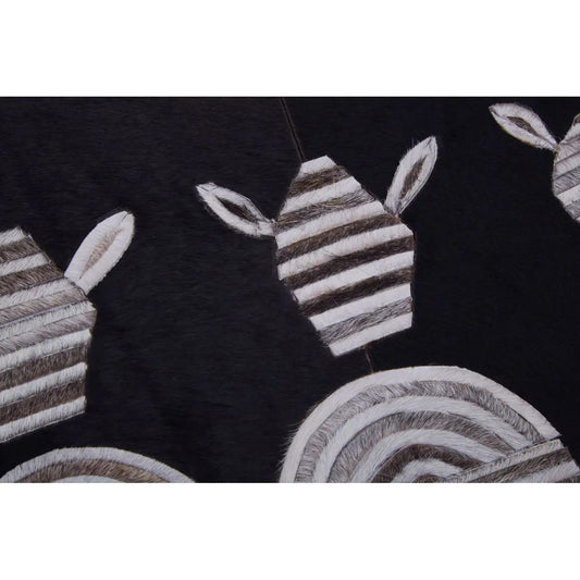 Safira Leather Patchwork Zebra Wall Art